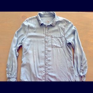 YMI Denim Chambray Snap Front Shirt